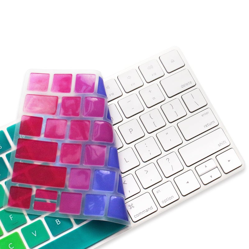 ProElife Ultra Thin Silicone Keyboard Protector Cover Skin for Apple Magic Keyboard & Magic Keyboard 2 (U.S Version, Model: MLA22L/A-A1644, Without Numeric Keypad) (Rainbow) - Image 4
